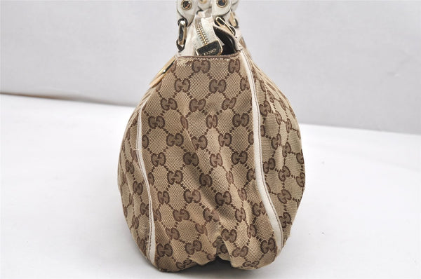 Authentic GUCCI Abbey Shoulder Tote Bag GG Canvas Leather 189831 Brown 5150K
