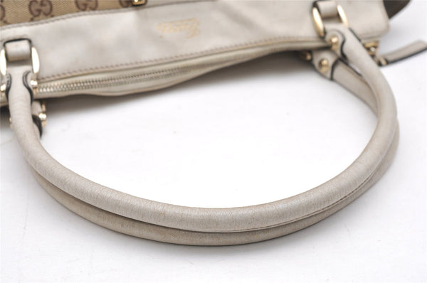 Authentic GUCCI Abbey Shoulder Tote Bag GG Canvas Leather 189831 Brown 5150K