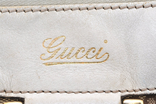 Authentic GUCCI Abbey Shoulder Tote Bag GG Canvas Leather 189831 Brown 5150K
