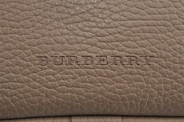 Authentic BURBERRY Vintage Leather Shoulder Cross Body Bag Purse Beige 5151J