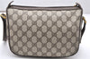 Authentic GUCCI Web Sherry Line Shoulder Bag GG PVC Leather Brown Junk 5151K