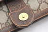 Authentic GUCCI Web Sherry Line Shoulder Bag GG PVC Leather Brown Junk 5151K