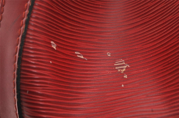 Authentic Louis Vuitton Epi Petit Noe Shoulder Drawstring Bag M44107 Red 5152I