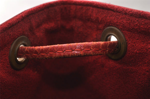 Authentic Louis Vuitton Epi Petit Noe Shoulder Drawstring Bag M44107 Red 5152I