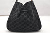 Authentic GUCCI Vintage Shoulder Tote Bag GG Suede Leather 0013748 Black 5152K