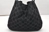 Authentic GUCCI Vintage Shoulder Tote Bag GG Suede Leather 0013748 Black 5152K