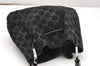 Authentic GUCCI Vintage Shoulder Tote Bag GG Suede Leather 0013748 Black 5152K