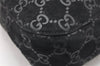 Authentic GUCCI Vintage Shoulder Tote Bag GG Suede Leather 0013748 Black 5152K