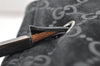 Authentic GUCCI Vintage Shoulder Tote Bag GG Suede Leather 0013748 Black 5152K