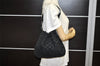 Authentic GUCCI Vintage Shoulder Tote Bag GG Suede Leather 0013748 Black 5152K