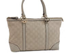 Authentic GUCCI Lovely Heart Guccissima GG Leather Tote Bag 257069 White 5153J