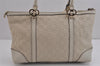Authentic GUCCI Lovely Heart Guccissima GG Leather Tote Bag 257069 White 5153J