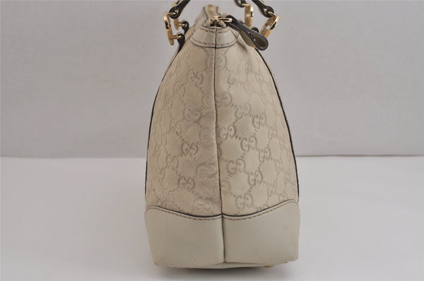 Authentic GUCCI Lovely Heart Guccissima GG Leather Tote Bag 257069 White 5153J