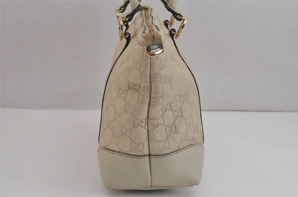 Authentic GUCCI Lovely Heart Guccissima GG Leather Tote Bag 257069 White 5153J