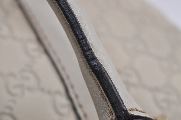 Authentic GUCCI Lovely Heart Guccissima GG Leather Tote Bag 257069 White 5153J