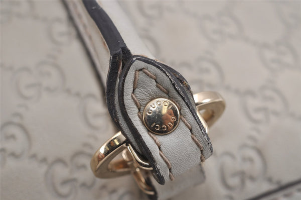 Authentic GUCCI Lovely Heart Guccissima GG Leather Tote Bag 257069 White 5153J