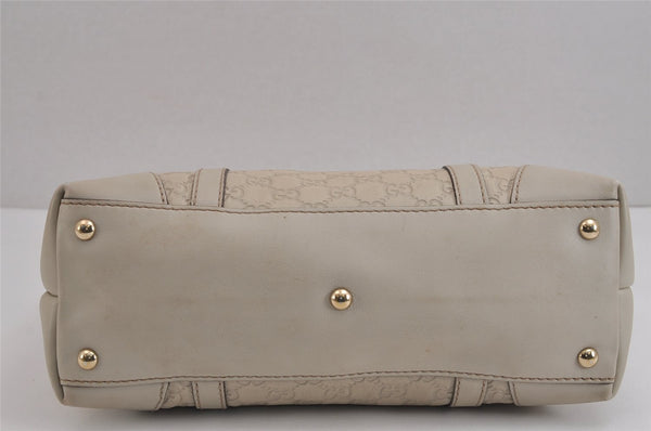 Authentic GUCCI Lovely Heart Guccissima GG Leather Tote Bag 257069 White 5153J