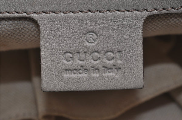 Authentic GUCCI Lovely Heart Guccissima GG Leather Tote Bag 257069 White 5153J