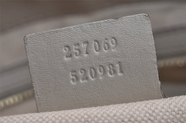 Authentic GUCCI Lovely Heart Guccissima GG Leather Tote Bag 257069 White 5153J