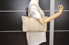 Authentic GUCCI Lovely Heart Guccissima GG Leather Tote Bag 257069 White 5153J