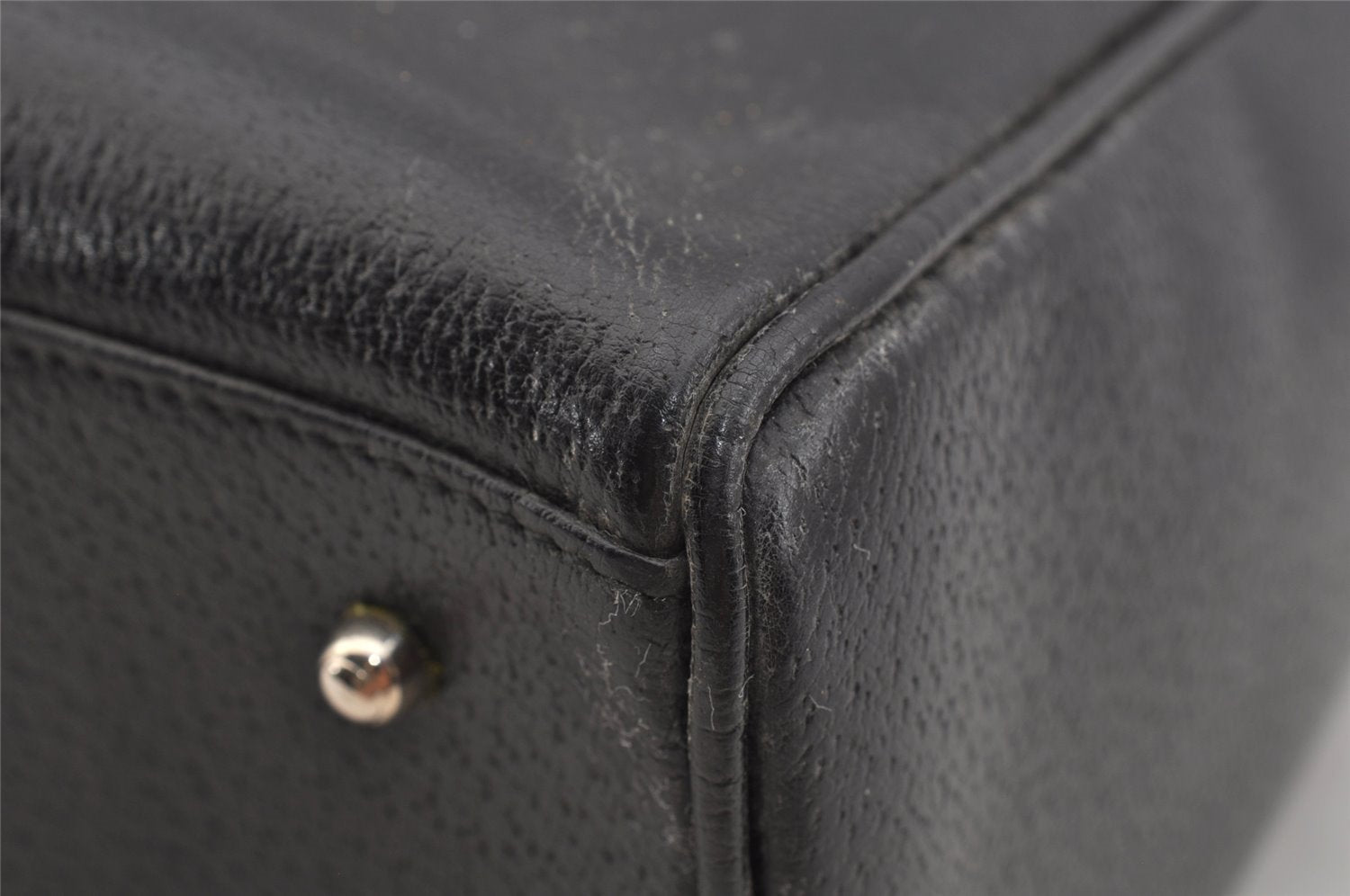 Authentic GUCCI Vintage Shoulder Hand Bag Leather Black Junk 5154J