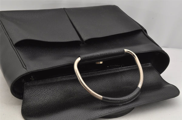 Authentic GUCCI Vintage Shoulder Hand Bag Leather Black Junk 5154J