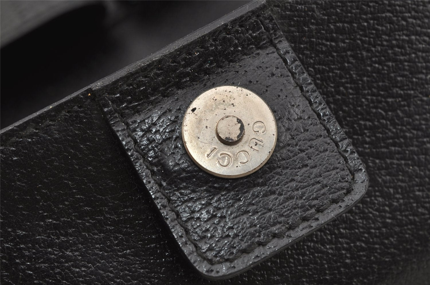 Authentic GUCCI Vintage Shoulder Hand Bag Leather Black Junk 5154J