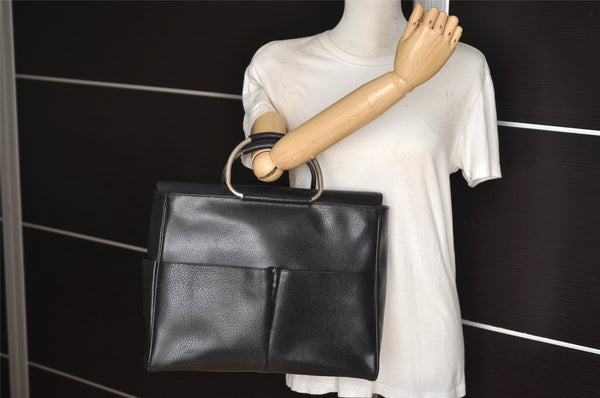 Authentic GUCCI Vintage Shoulder Hand Bag Leather Black Junk 5154J