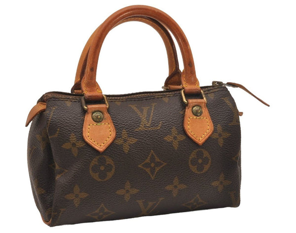 Authentic Louis Vuitton Monogram Mini Speedy Hand Bag Purse Old Model LV 5155J