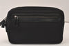 Authentic GUCCI Vintage Clutch Hand Bag Purse Nylon Leather 73956 Black 5155K