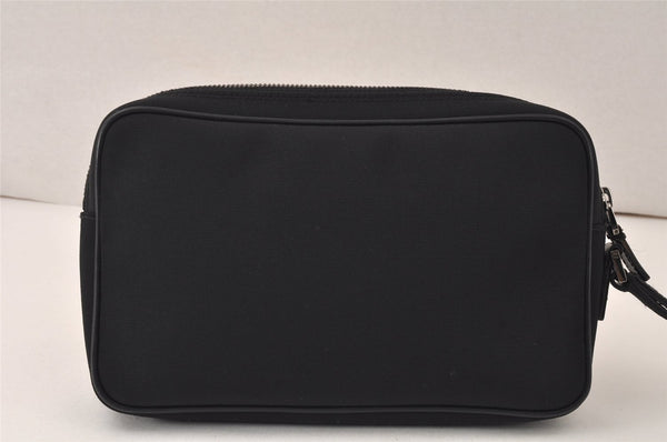 Authentic GUCCI Vintage Clutch Hand Bag Purse Nylon Leather 73956 Black 5155K