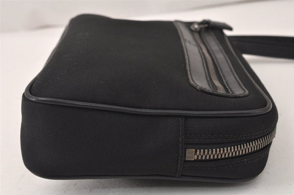 Authentic GUCCI Vintage Clutch Hand Bag Purse Nylon Leather 73956 Black 5155K