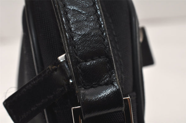 Authentic GUCCI Vintage Clutch Hand Bag Purse Nylon Leather 73956 Black 5155K
