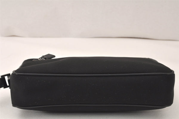 Authentic GUCCI Vintage Clutch Hand Bag Purse Nylon Leather 73956 Black 5155K