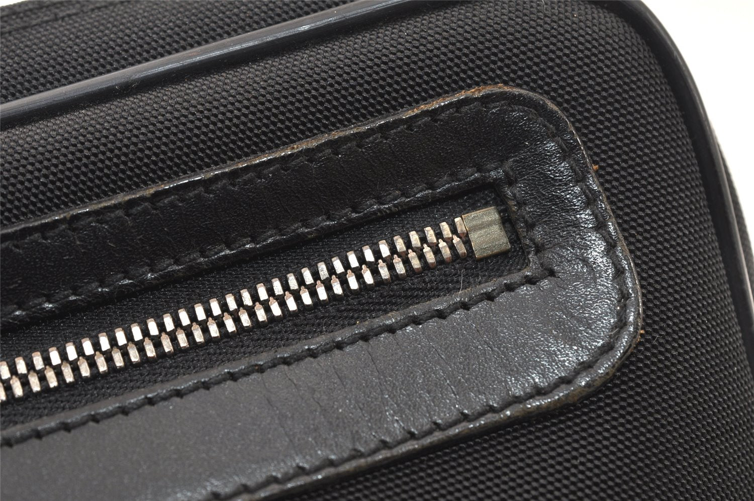 Authentic GUCCI Vintage Clutch Hand Bag Purse Nylon Leather 73956 Black 5155K