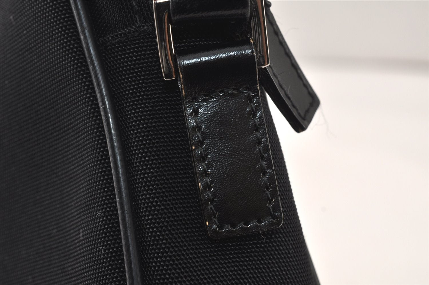 Authentic GUCCI Vintage Clutch Hand Bag Purse Nylon Leather 73956 Black 5155K
