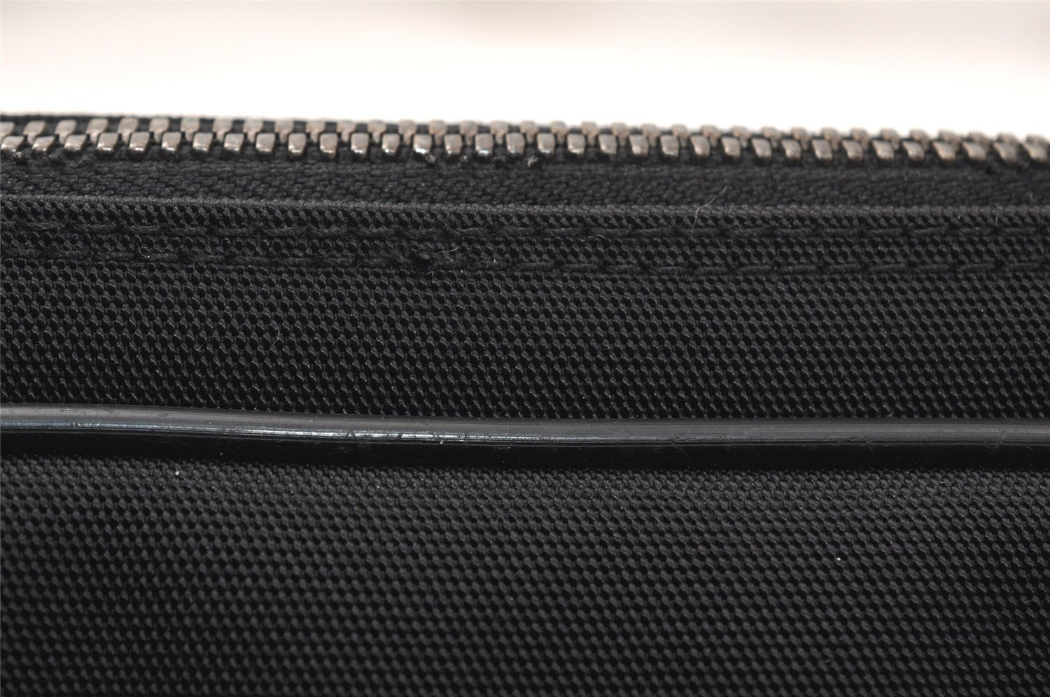 Authentic GUCCI Vintage Clutch Hand Bag Purse Nylon Leather 73956 Black 5155K