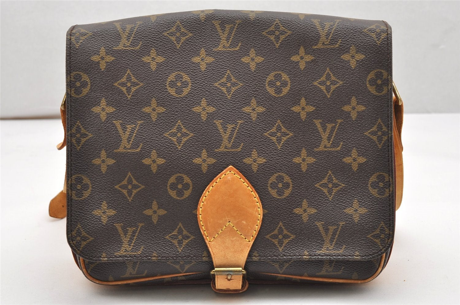 Authentic Louis Vuitton Monogram Cartouchiere GM M51252 Shoulder Cross Bag 5156K