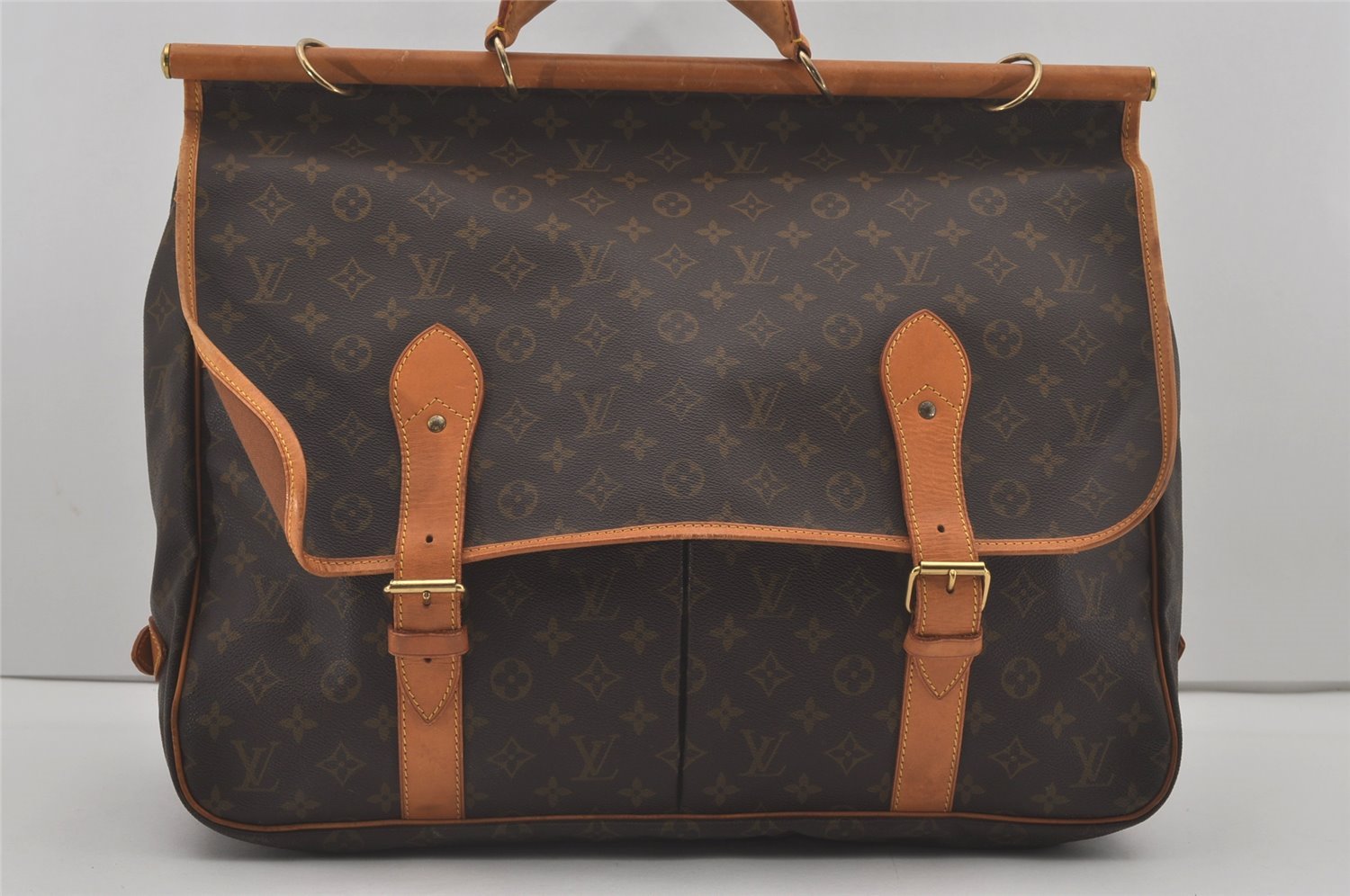 Auth Louis Vuitton Monogram Sac Chasse 2Way Shoulder Boston Bag M41140 LV 5158I