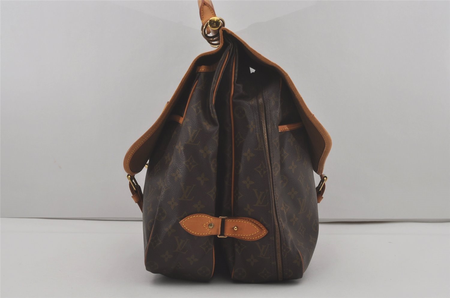 Auth Louis Vuitton Monogram Sac Chasse 2Way Shoulder Boston Bag M41140 LV 5158I
