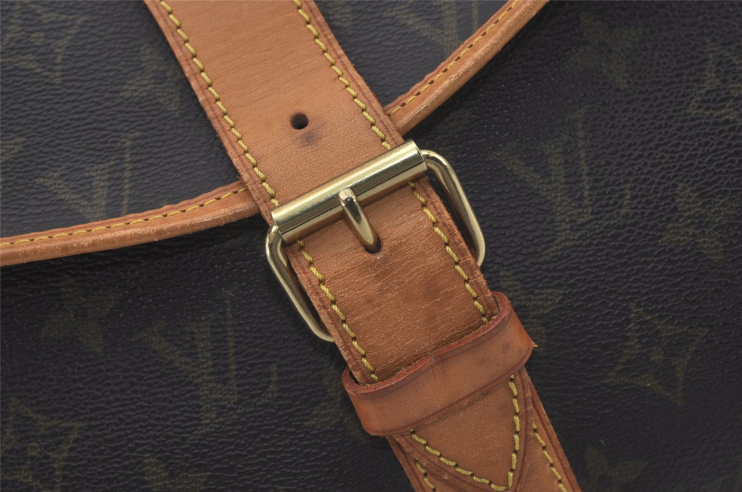 Auth Louis Vuitton Monogram Sac Chasse 2Way Shoulder Boston Bag M41140 LV 5158I