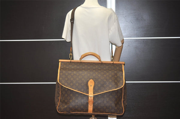 Auth Louis Vuitton Monogram Sac Chasse 2Way Shoulder Boston Bag M41140 LV 5158I