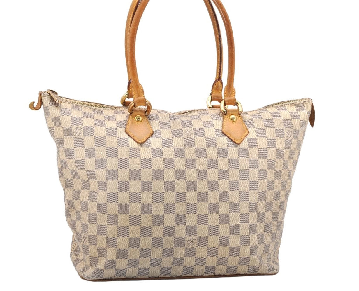 Authentic Louis Vuitton Damier Azur Saleya MM Shoulder Tote Bag N51185 LV 5158K