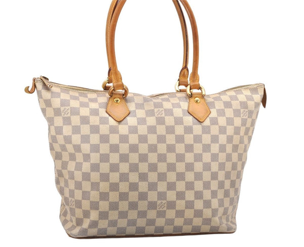 Authentic Louis Vuitton Damier Azur Saleya MM Shoulder Tote Bag N51185 LV 5158K