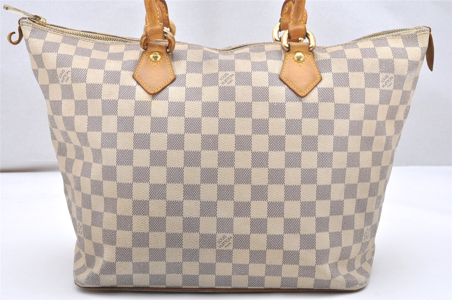 Authentic Louis Vuitton Damier Azur Saleya MM Shoulder Tote Bag N51185 LV 5158K