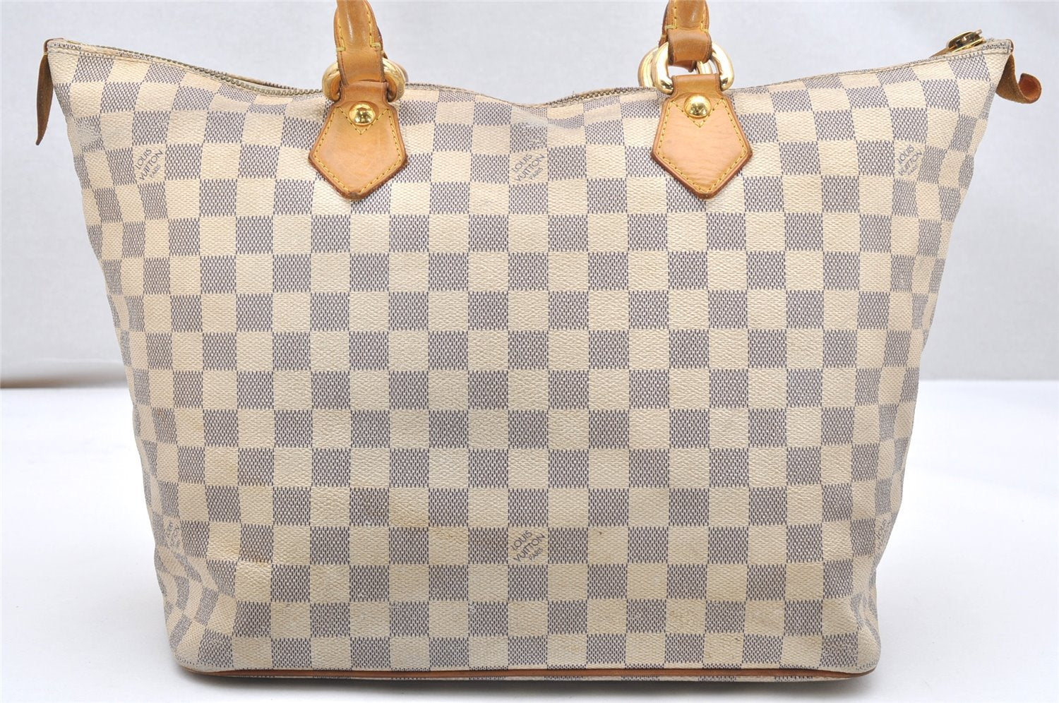 Authentic Louis Vuitton Damier Azur Saleya MM Shoulder Tote Bag N51185 LV 5158K
