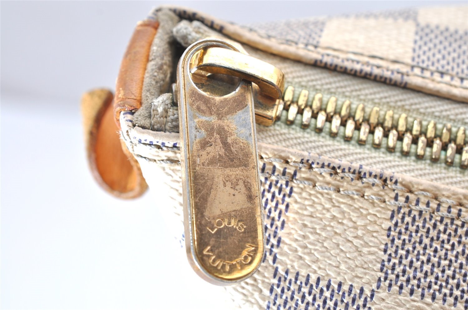 Authentic Louis Vuitton Damier Azur Saleya MM Shoulder Tote Bag N51185 LV 5158K