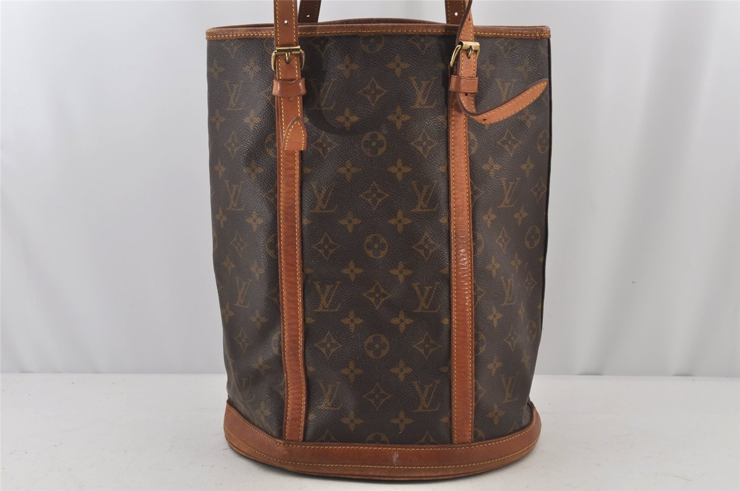 Authentic Louis Vuitton Monogram Bucket GM Shoulder Tote Bag M42236 Junk 5160J
