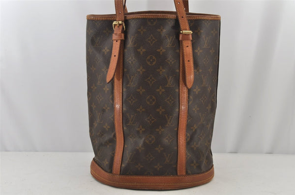 Authentic Louis Vuitton Monogram Bucket GM Shoulder Tote Bag M42236 Junk 5160J