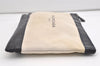 Authentic BALENCIAGA Navy Clip M Clutch Bag Canvas Leather 420407 White 5162J